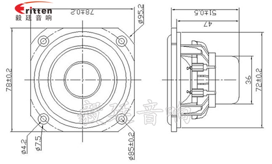 78mm25芯20W藍牙音箱喇叭成品圖