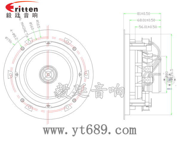 5.25寸天花揚聲器成品圖