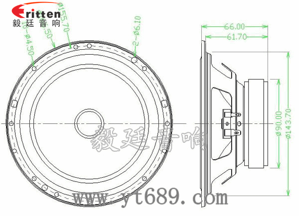 6.5寸25芯40瓦全頻喇叭成品圖