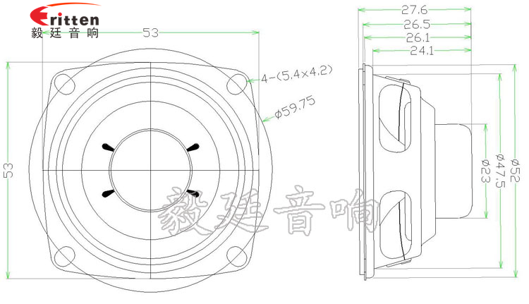 52mm16芯3W藍(lán)牙音箱喇叭成品圖