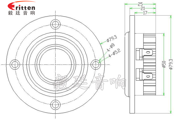 3寸30W多媒體高音喇叭成品圖